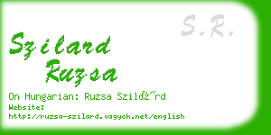 szilard ruzsa business card